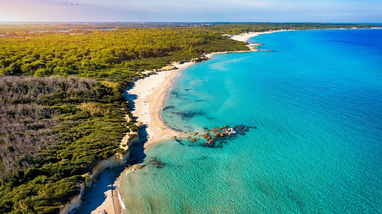 Aerial view of Baia dei Turchi