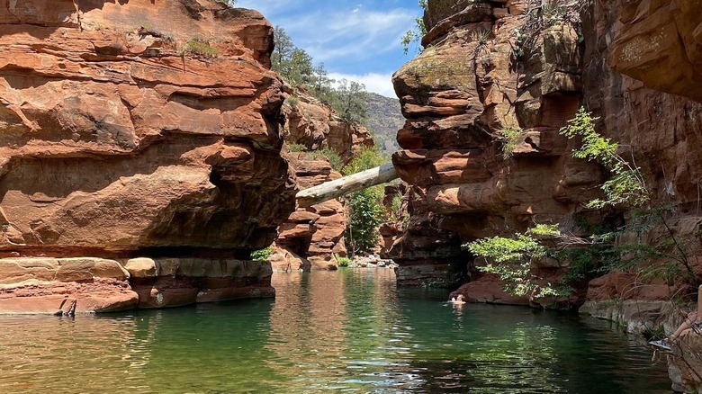 waterway through narrow red canyon