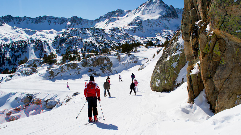 group of skiers in andorra