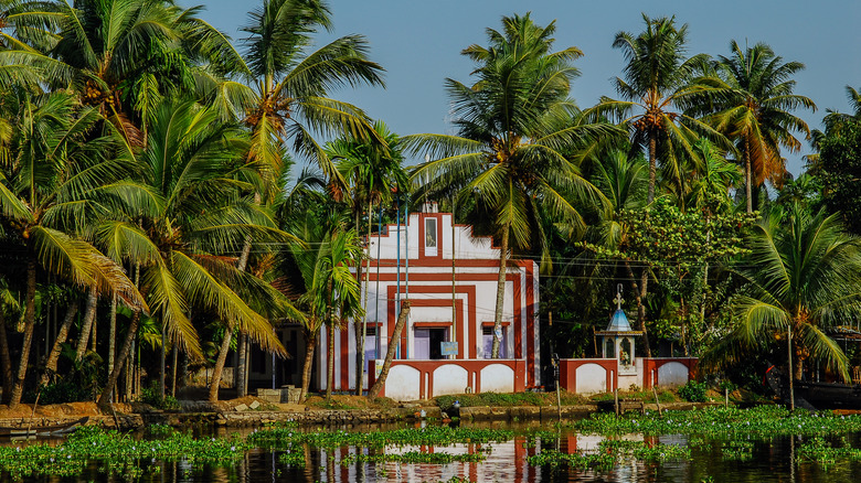 Traditional building on Kumarakom's backwaters