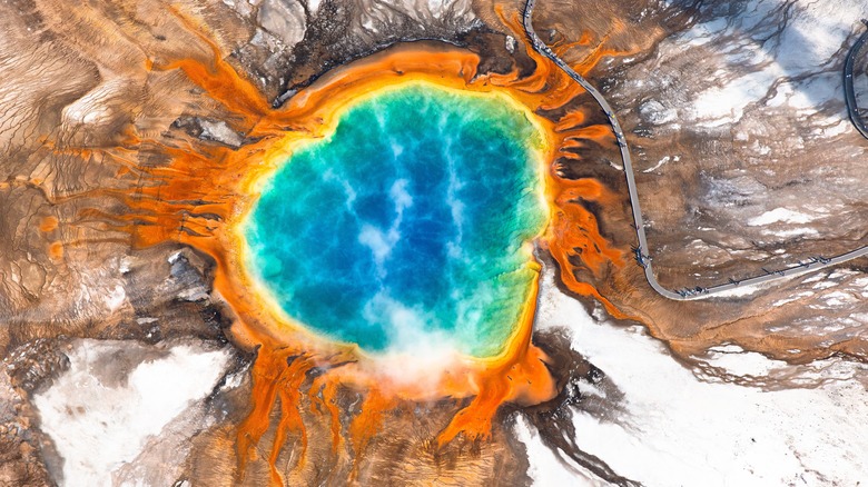 colorful hot springs in Yellowstone