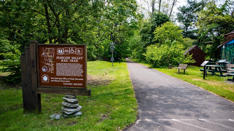 Welcome sign at Harlem Valley Rail Trail