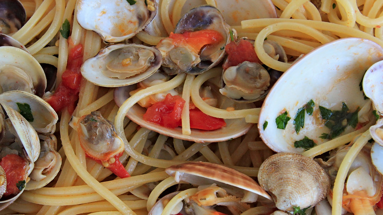 seafood pasta dish 
