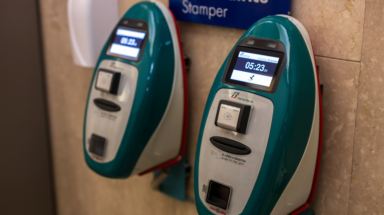 Trenitalia train ticket validation machines