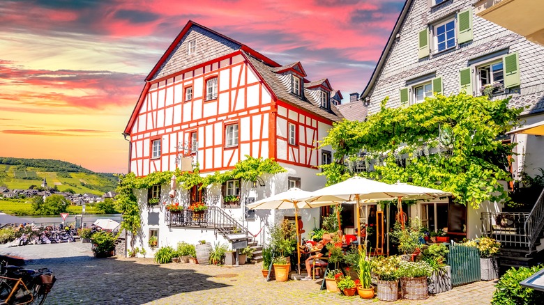 Romantic Beilstein street at sunset