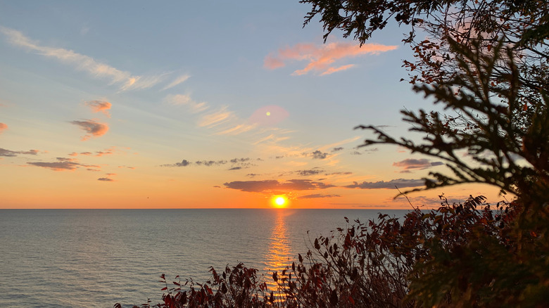 Sunset over Lake Huron in Goderich, Canada