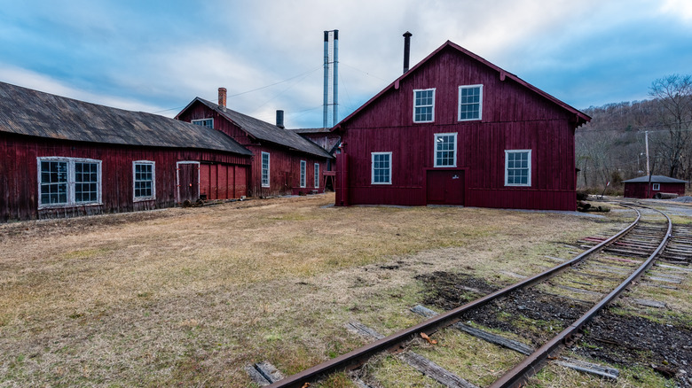 Historical building near railroad