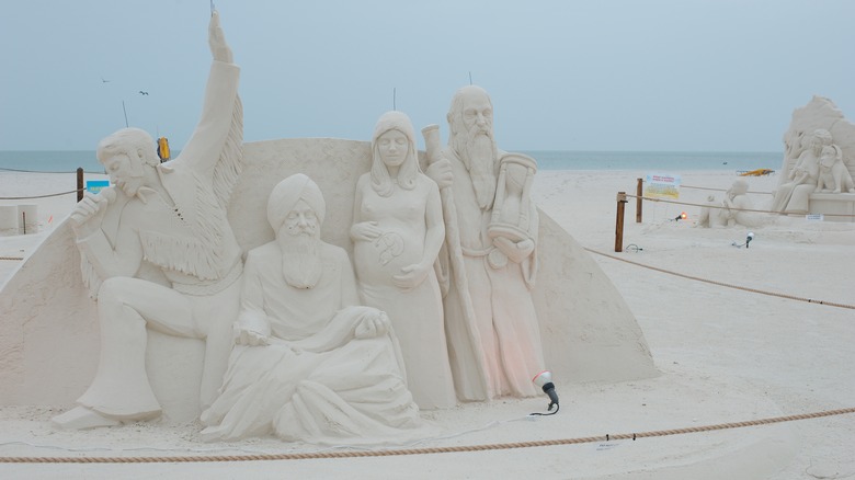 Sand sculptures on the beach