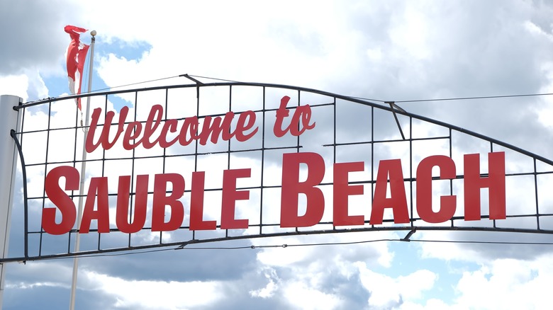 Welcome sign for Sauble Beach