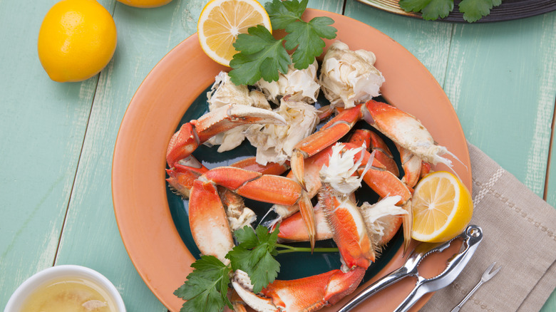 Dungeness crab with lemons