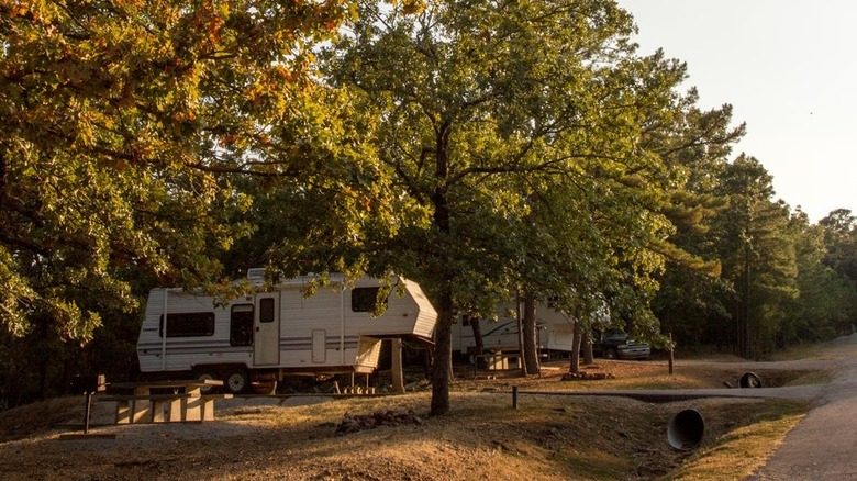 RV parked inside McGee Creek State Park