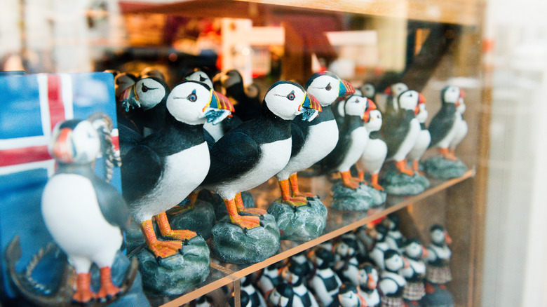 puffin souvenirs in Iceland shop