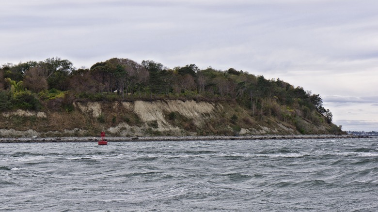 Peddocks Island Boston Harbor choppy overcast