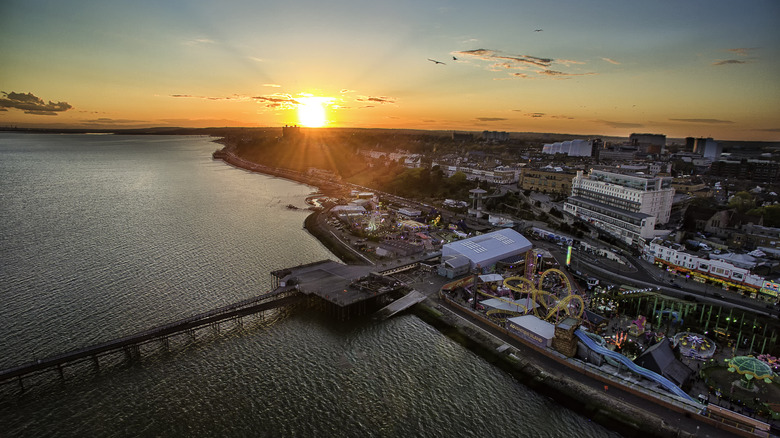 Southend pier aerial view