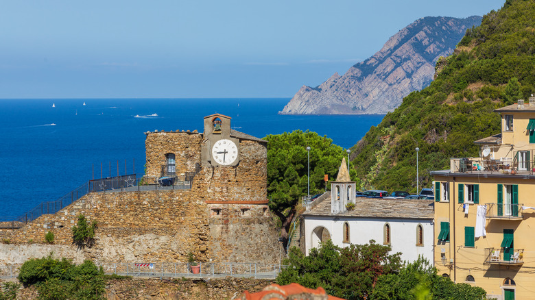 old clock building and ocean