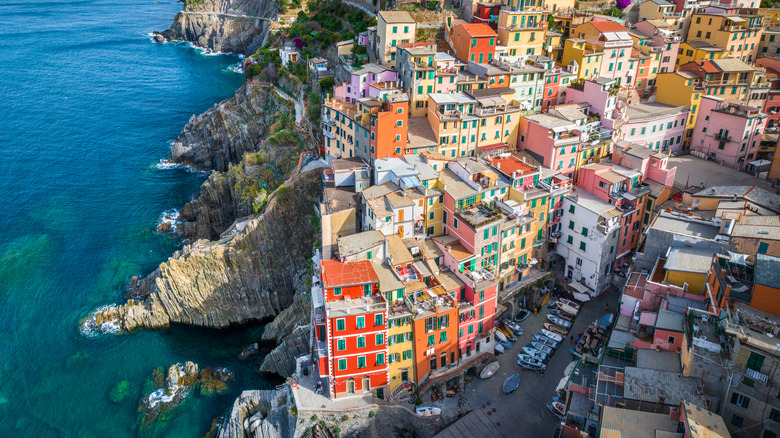 buildings, cliffs, ocean