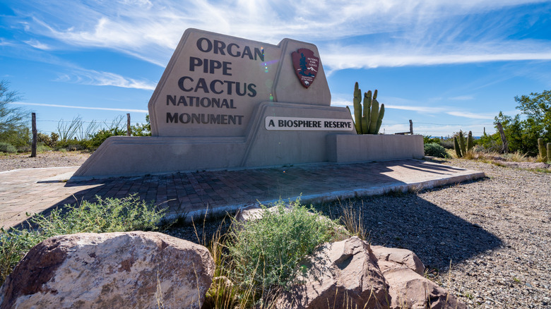 Welcome sign at Organ Pipe Cactus National Monument