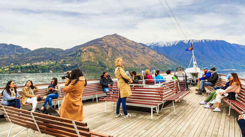 Ferry traversing Lake Como, Italy
