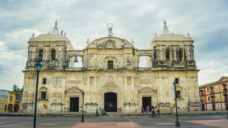 The facade of the Leon Cathedral