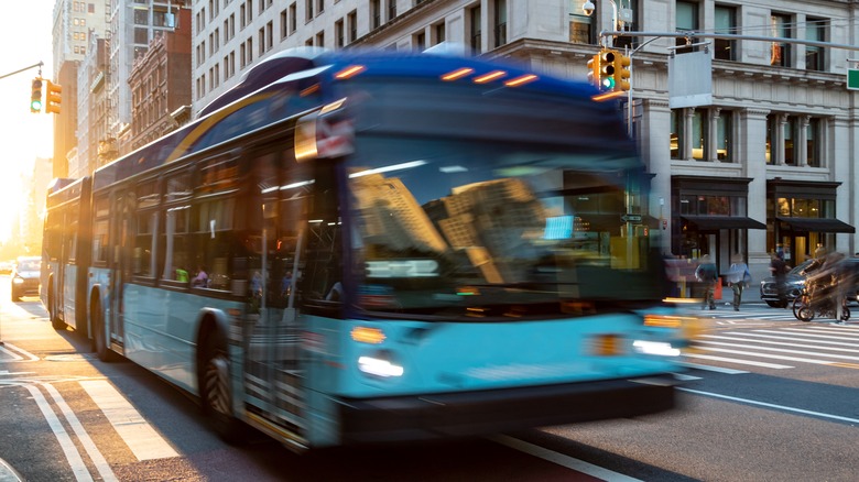 A bus in Midtown Manhattan