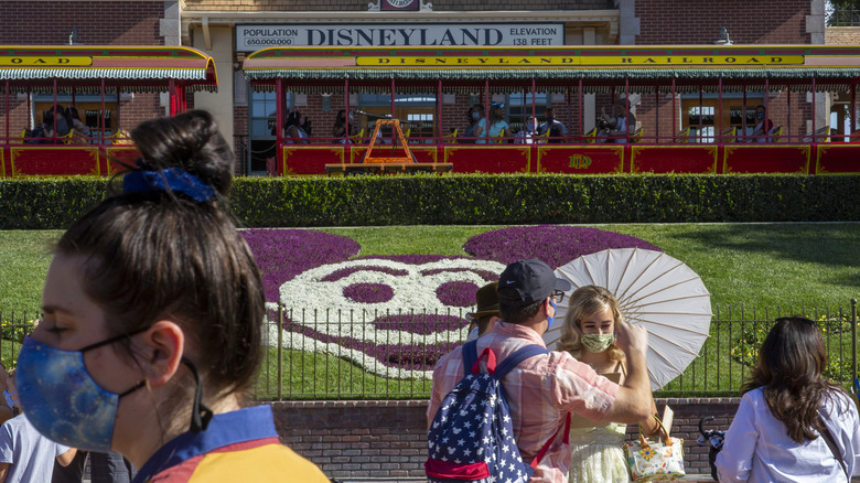 Disneyland's entrance with train