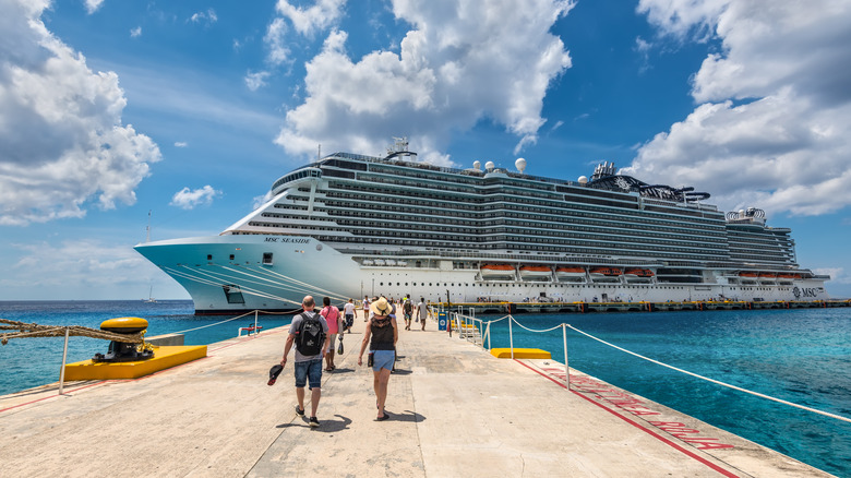 passengers boarding cruise ship