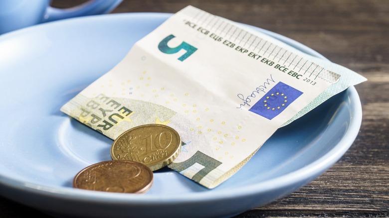 Euro tip in dish