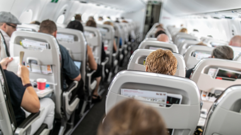 Rows passengers plane