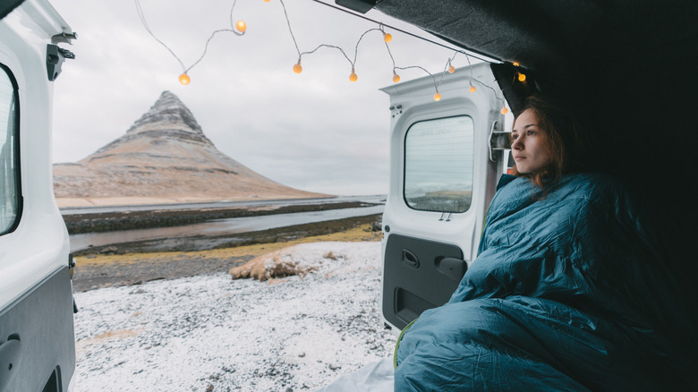 girl in sleeping bag 