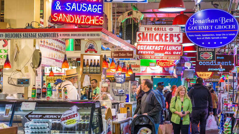 Vendors inside Reading Terminal Market