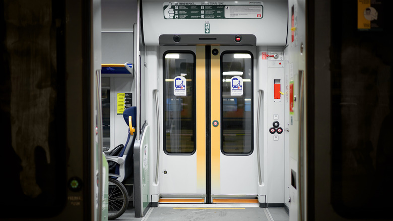 interior side of train door