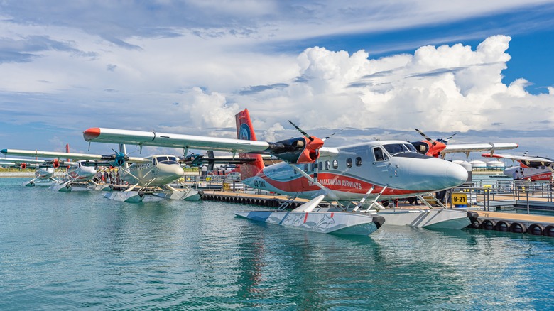 Seaplane parked Infront of Airport in Male