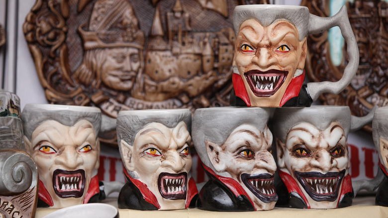 Row of Dracula mugs