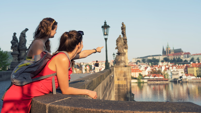 Tourists exploring Prague