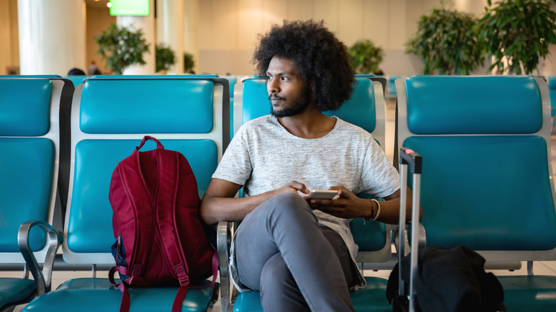 Passenger waiting at gate