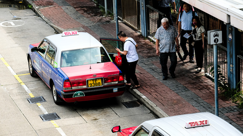 Taxi stand in Hong Kong