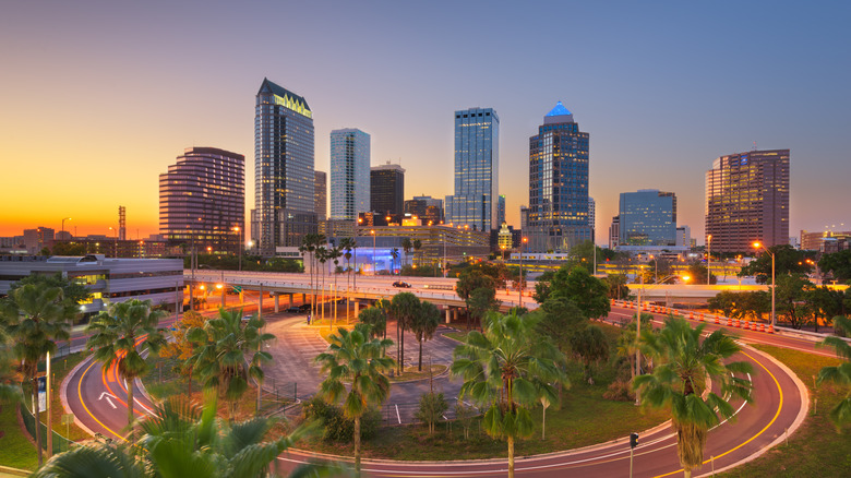 Tampa Downtown at dusk