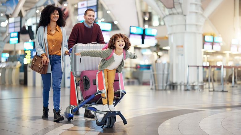 Family in an airport