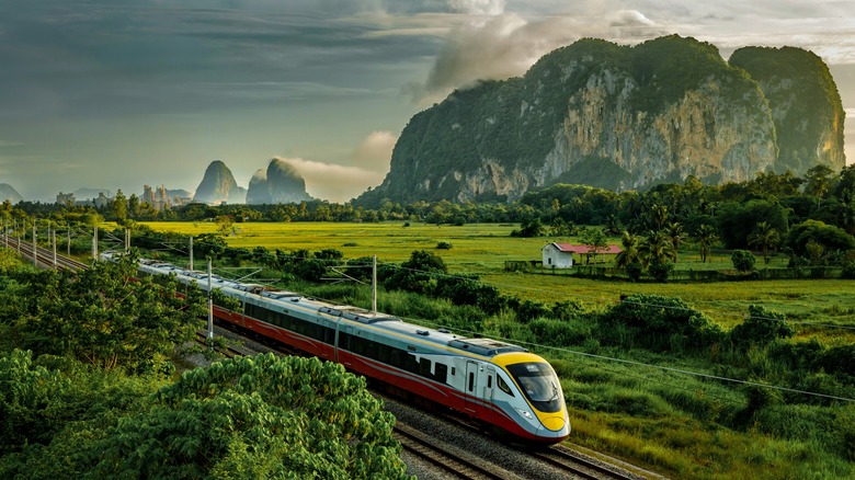 train through Malaysian countryside
