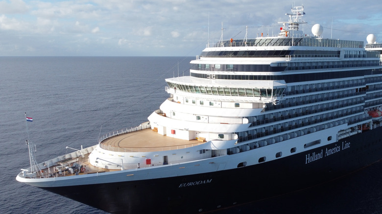 Holland America cruise ship on the open seas