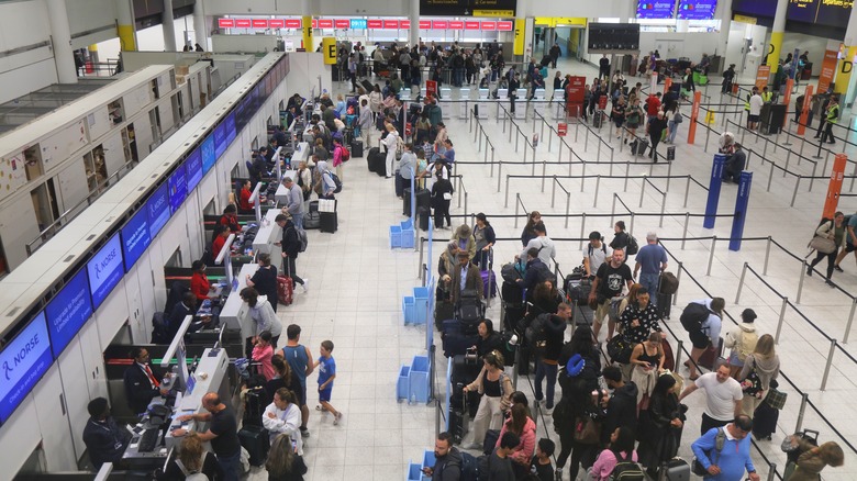 Busy check-in London Gatwick