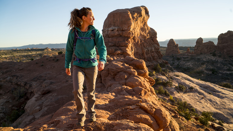 Hiker exploring a Utah national park