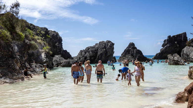 people in Bermuda's ocean 