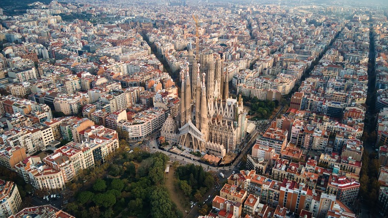 aerial view of Barcelona