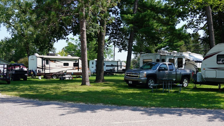 RV Resort surrounded by trees