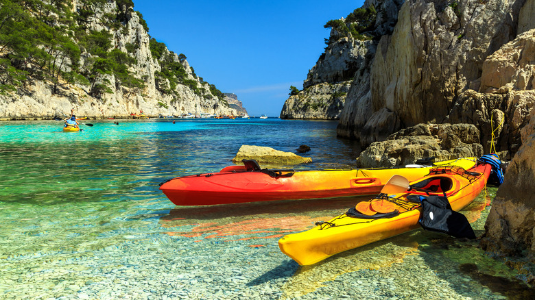 Kayakers in Calanques