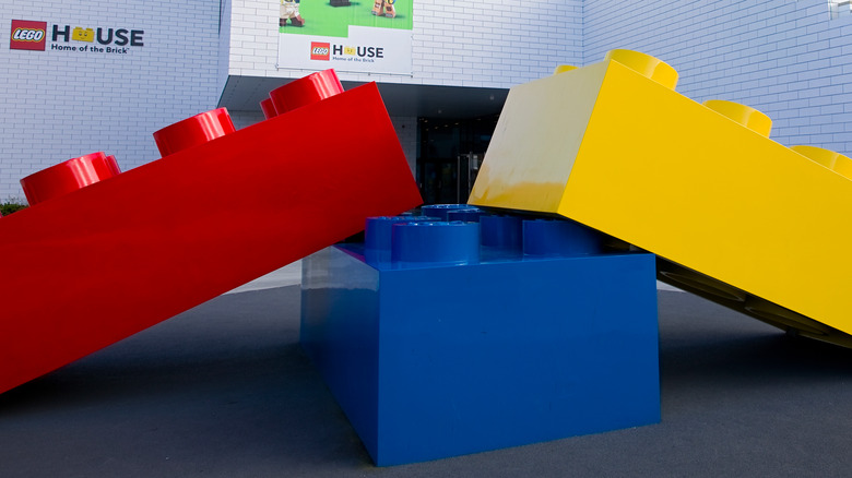 Brightly-colored LEGO bricks
