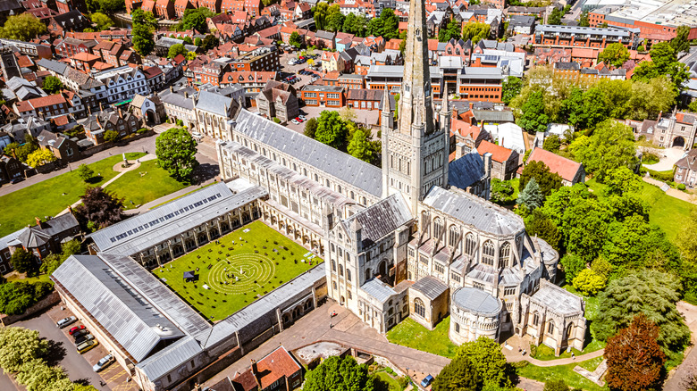 Norwich Cathedral from above