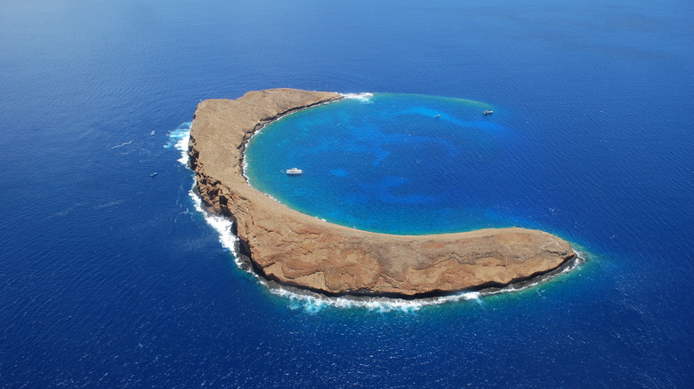 Molokini Crater aerial view
