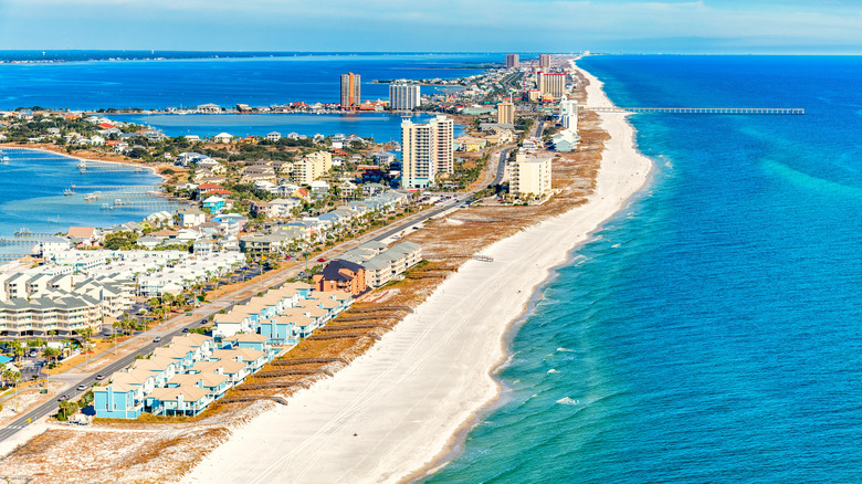 Aerial view of Pensacola Beach